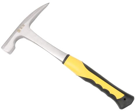 Marteau géologique en acier, 888,8 g à grande pointe pointue avec poignée antidérapante en polyuréthane absorbant les chocs pour l'exploration géologique, la chasse aux rochers, la prospection,