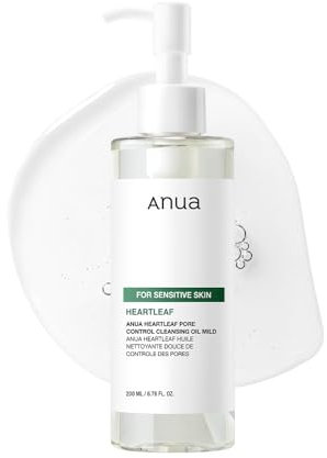 ANUA Heartleaf Porenreinigungsöl MILD, Gesichtsreiniger für empfindliche Haut, Ölreiniger für das Gesicht, Make-up-Mitesserentferner, koreanische Hautpflege, nicht komedogen, 6,76 fl oz (200 ml)