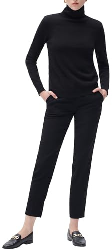 Caroll UJ015-DYLANB Cachemire Pull-Over, Noir, M Femme