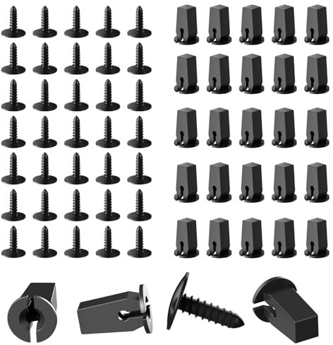 43 tornillos autorroscantes M5 x 16 mm, tornillos de carrocería, tornillos de chapa, tornillos de plástico, con base 43 (negro)