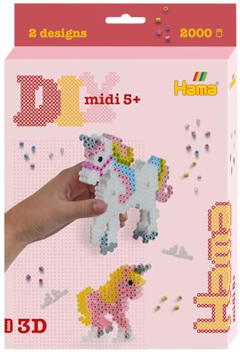 Hama Hanging Box - Unicorns | Approx. 2.000 Beads, Fuse Beads Mosaic Decoration, Arts and Crafts for Ages 5 and up, Official Beads Set