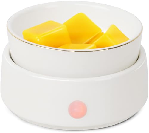Wax Melt Warmer Candle Warmer Electric 4-in-1 Ceramic Wax Melter Burner for Scented Wax Melts, Candle Jars, Essential Oil, Coffee Home Office Bedroom Aromatherapy Gift & Decor - Upgraded White