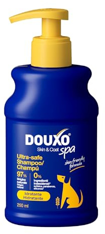 DOUXO® Skin & Coat SPA - Champú de Avena ultrasuave para Perros, 250 ml, Limpia e hidrata profundamente la Piel, Mejora el Pelo, lo Deja Suave y Radiante, fórmula respetuosa con la Piel