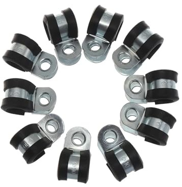 ZYHNYTAO 10 pezzi Morsetto per tubo flessibile di cablaggio Rivestito in gomma P Clips Tubo Cavo Montaggio Fissaggio Fissaggi Morsetto Hardware Raccordi elettrici