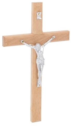 UNICRAFTALE Croix Murale Crucifix 12x11.5cm Décoration Murale Chrétienne En Bois Pour Domestique Cadeau Inspirant De Foi