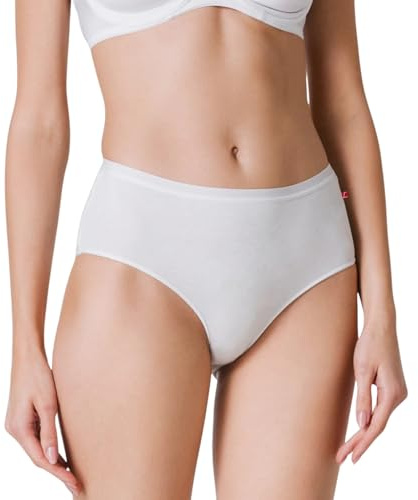 Liabel - (Pacco da 3 e da 6) Mutande da Donna in Cotone Vita Alta Maxi Slip Donna Cotone Nero o Bianche Nudo Culotte da Donna JM25