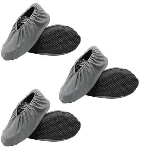 CQZYSM 3PCS Surchaussures Lavables Antidérapantes Réutilisables pour la Maison, Couvre Chaussures Confortables et Respirantes, Protection Sols et Sur Chaussures Lavable
