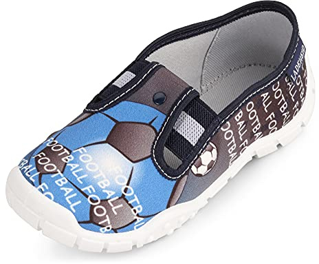 Ladeheid Jungen Hausschuhe LAVI0018 (Fußball Blau, 27 EU)