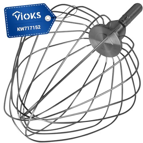 VIOKS Schneebesen Quirle für Küchenmaschine Ersatz für KW717152 Kenwood für Küchenmaschinen Chef XL Major Cooking Chef Rührbesen Rührer aus Edelstahl 9-Drähte