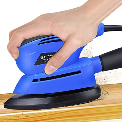 Electric Random Orbital Sander 130W 12000RPM for Furniture Finishing - Mouse Detail Sander With Dust Extraction Port, Compact Ergonomic Design for Hand