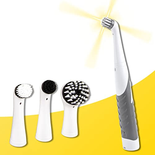 DSL Rechargeable Scrubber – Electric Cleaning Brush with 4 Replaceable Heads for Household Surfaces