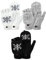 Bencailor 3 Paar Fingerlose Winter Strick Handschuhe Warme Flip Cabrio Fäustlinge mit Klappen (Schwarz, Weiß, Grau, Schneeflocke)