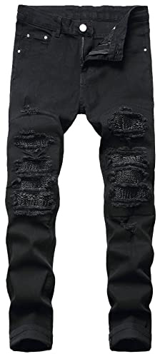 Pantalones Vaqueros Hombre Rotos otoño Inviernos Pantalón de Mezclilla Rasgados Casual Pantalone Tallas Grantes Retro Denim Pantalon Elásticos Slim Fit Vaqueros Moda Basica Skinny Jeans Vintage
