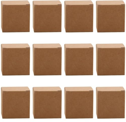 Tabanzhe 12 pieces mailing box 5 x 5 x 5 cm brown cardboard box for small items and gifts