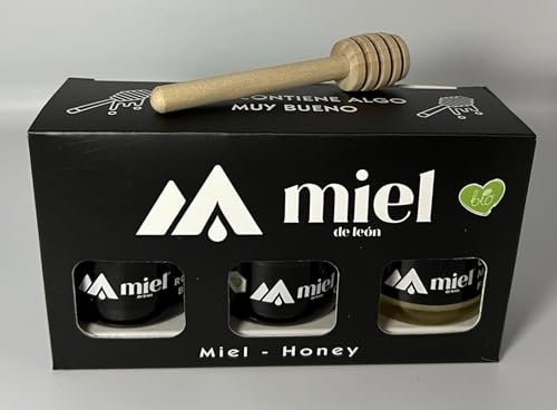 Miel pura de Abeja. De Brezo y Roble/De Castaño/De Flores. Pack de 3 tarros de 35grs con palito para probar los 3 sabores. Miel de Abeja 100% Natural. Producto Artesano.