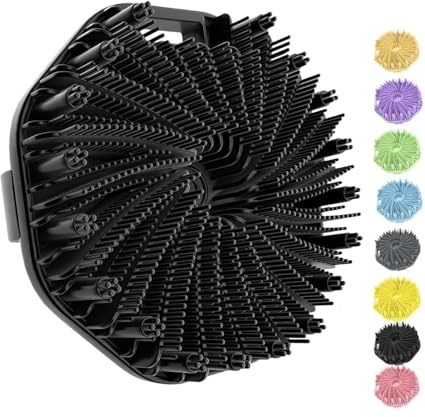 Silicone Body Scrubber for Body Exfoliating Body Scrubber for Sensitive Skin for Body for All Skin Types Deep Cleaning (Black)