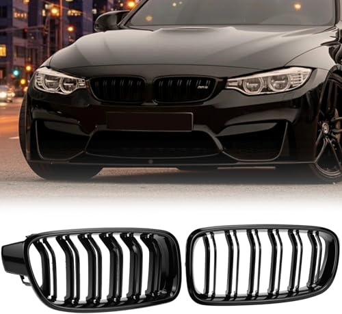 QWORK® Griglia radiatore anteriore, griglia sportiva nera lucida, compatibile con BMW Serie 3 F30 F31 F35 2012-2018