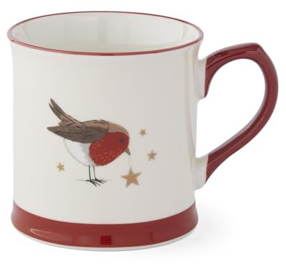 Cooksmart Christmas Robins Retreat Tankard Mug | Large Ceramic Coffee Mug with Festive Robin Design | Perfect Tea Cup or Coffee Cup for Home, Office & Special Occasions | Gift for Women & Men