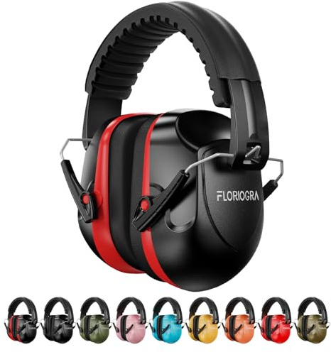 Floriogra Casque Anti Bruit Adulte, Casque Antibruit Pliable Réglable de SNR 34dB, Protection Auditive pour Travail Autisme Bricolage Tonte Chantier Milieu Bruyant ou Stressant