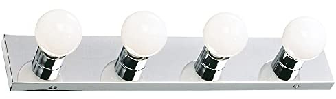 Design House 500892 4-Light Vanity Strip Light Contemporary Dimmable for Bathroom, Bedroom, Makeup Vanity, Polished Chrome