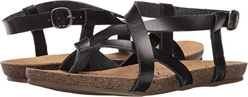 Blowfish Women's Granola Fisherman Sandal, Black Dyecut PU, 8 M US