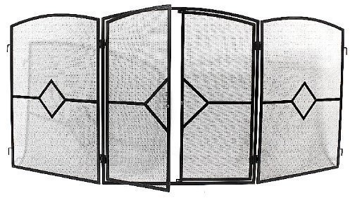 Heavy Duty Deluxe Stove Fire Guard Twin Front Opening Screen Fireside Fireplace Safety