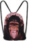 Hanessa Jutebeutel mit Affen Tier Aufdruck Sportbeutel Tüte Rucksack Beutel Tasche Gym Bag Gymsack Hipster Fashion Sport-Tasche Einkaufs-Tasche Weiß AFFE