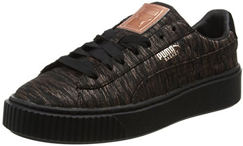 PUMA Women's Basket Platform VR WN's Low-Top Sneakers, Black Black, 5 UK
