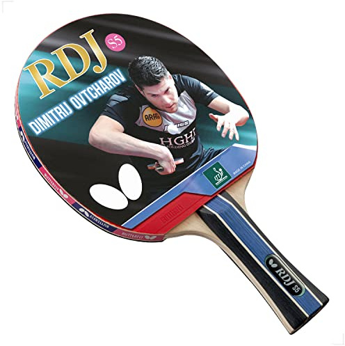 Butterfly RDJ S5 Shakehand Table Tennis Racket, RDJ Series, Offers an Ideal Balance of Speed, Spin and Control, Recommended for Beginning Level Players