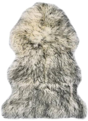 vidaXL Alfombra de Pelo Largo Estera Tapete Esterilla Tapiz para Suelo Hogar Casa Salón Decoración Textil de Piel de Oveja Gris Oscuro Mezcla 60x90 cm