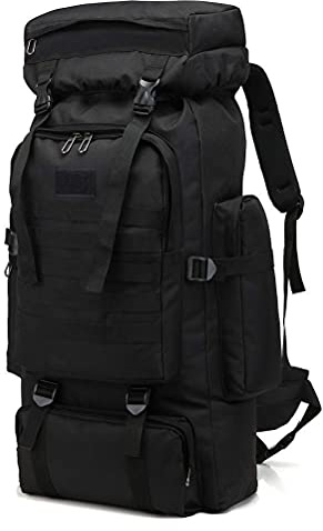 Kabxhueo Rucksack 80L Wasserdicht Notfallrucksack Military Armee Rucksack Großer Outdoor Reiserucksack Kampfrucksack Fluchtrucksack Survival Backpack für Herren Damen für Camping, Wander, Trekking