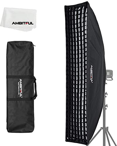 AMBITFUL FW35x160 35x160cm Strip Honeycomb Grid Bowens softbox, with Honeycomb Grid + Carrying Bag, for Bowens Mount Lamp
