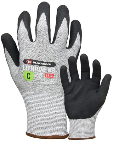 Blackrock Sandy Nitrile Lithium Cut Resistant Level C Gloves, for Men and Women, Wood Carving, Slash Knife Resistant, Safety Working Gloves, Grip - Size 10/XL