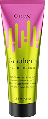 Onyx Tanphoria Solarium Creme mit Selbstbräuner | Bräunungscreme für Ultra Dunkle Bräune | Hautstraffende Kaffeemischung & Feuchtigkeitsboost mit Aloe Vera | Perfekt für Solarium & Sonnenstudio