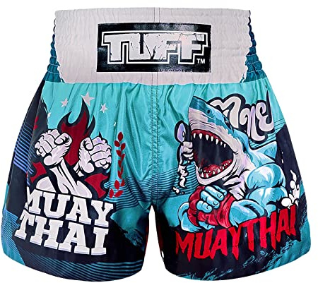 Tuff Sport Muay Thai-Shorts, Box-Shorts, traditionelle Stile, MMA, Workout, Kickboxen, Tuf-ms673-blu, Groß
