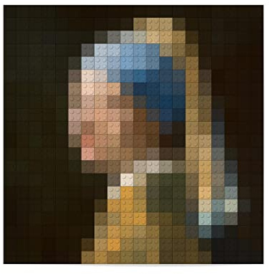 artboxONE Poster 30x30 cm Menschen Mädchen - Perlenohrring Bausteine - Bild jan Vermeer