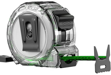 Fluorescence Steel Type Measure - Tape Measure 10 Metre，Transparent Retractable Tape Measure, Personalised Measuring Tape, Metal Stainless Steel Automatic Telescopic Tape Measure for Industry and Home