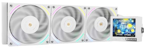 Thermalright Mjolnir Vision 360 ARGB White-360mm AIO - Disipador Líquido Refrigeracion CPU, Pantalla LCD IPS 320 x 240, para AM4/AM5 y LGA1700/1851, Pantalla LCD Absorbente Imán