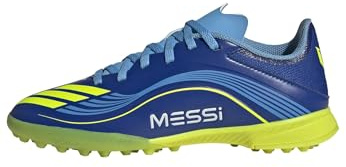 adidas Unisex Children's F50 League Messi Football Boots Turf Football Boots, Royal blue, sun yellow, semi blue, luminous, 12 UK