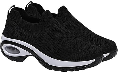 Holibanna Zapatos De Viscosa Transpirables para Mujer Zapatillas De Deporte De Malla Calzado Casual De Color Negro para Diario y Caminatas