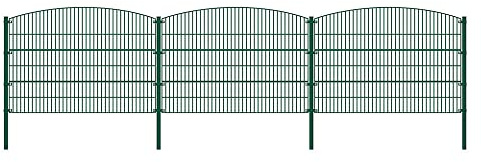 Valla de piquetes doble MORATA Berg Altura: 160 cm/Longitud: 26 m 2x esquineros I Valla de jardín, valla de piquetes