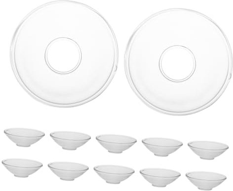 ULTECHNOVO 12 Pezzi Protezione Antigoccia Per Candele Porta Cera Per Candele Raccoglitore Di Gocce Di Portacandele in Trasparente Raccogligocce Per Cera Bicchiere Transparent