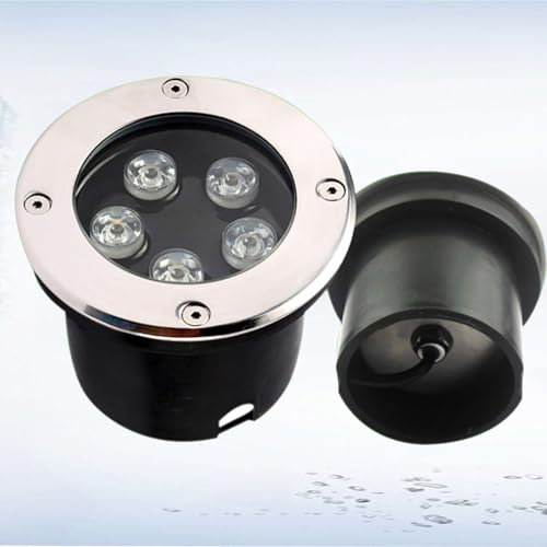 QICBYING Dykbar LED-poolbelysning – infälld undervattensbelysning, IP68 vattentät rund 12 V utomhusstrålkastare, LED-pool undervatten, dammlandskap belysning (lila ljus, 15 W)