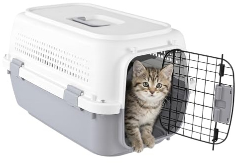 Large Pet Travel Carrier Crate 57x37x33 cm Cat Carrier Portable Cage Crate for Pet/Dog/Kitten/Puppy Carrier Travel Box
