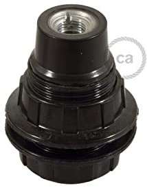 creative cables Kit Douille E14 en bakelite avec écrou Double Bague pour Abat-Jour - Noir