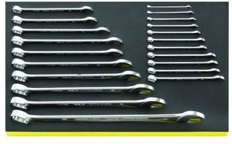 STAHLWILLE Ringmaulschlüssel-Set 6-34 mm | extrem belastbar, schraubenschonend | in TCS-Schaumstoff-Einlage | passend für Werkstattwagen