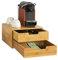 SoBuy Portacapsule compatibile con macchine da caffè, cassetto porta capsule in legno massello di bambù FRG82-N