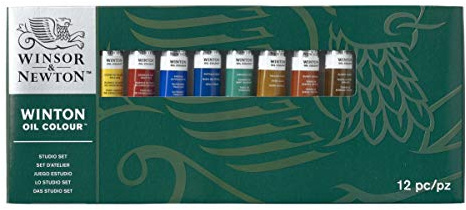Winsor & Newton Winton 1490691 - Set di colori ad olio, alta concentrazione di pigmenti, buona copertura e tonificazione, 8 colori ad olio in tubetti da 21 ml