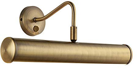 YOKER Traditional Decorative Antique Brass Finish E14 LED Compatible Picture Wall Lamp Display Light with Rocker Switch 355mm