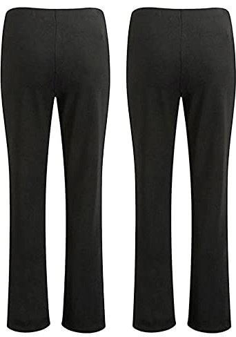 Style Spot Ladies Boot Leg Pants Pull On Nurse Work Bottoms Elasticated Waist High Stretch Bottoms Boot Cut Pants